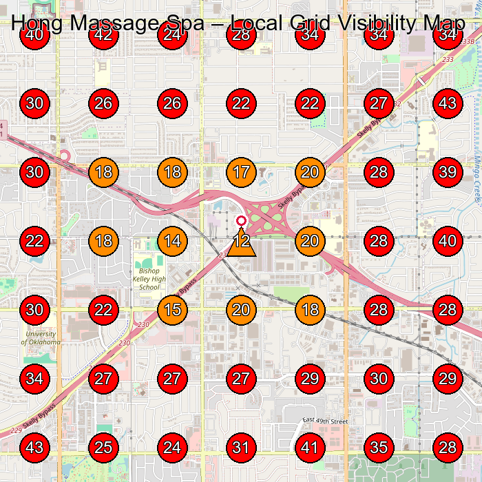 Hong Massage Spa GeoGrid visibility map for Massage Spa in Tulsa